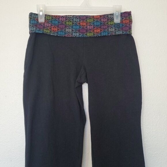 Old Navy Capris Womens Sz Small Black Do a Little Yoga Rollover Foldover Y2K - Picture 9 of 13